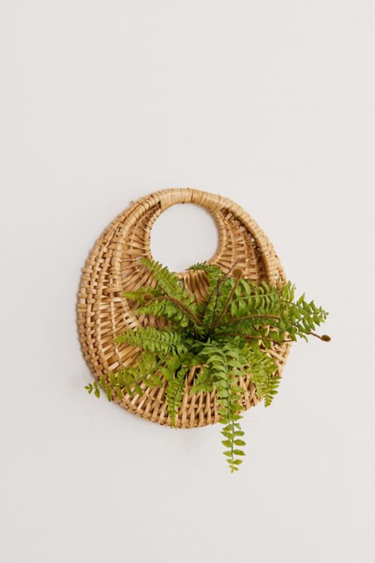 Hanging Wicker and Rattan Basket Planters Apartment Therapy